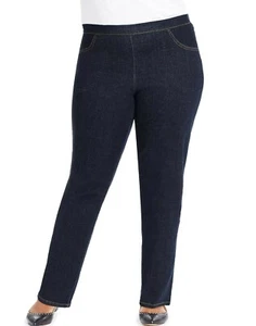 Just My Size Women's 2 pocket flat front jeans JT 3950 Size 2XLT Dark Indigo - Picture 1 of 4