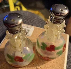 Hand blown glass salt and pepper shakers - Picture 1 of 5