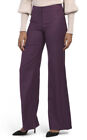 Theory High Slit Womens Pants Size 0 Plum Sleek Flannel Virgin Wool Trouser $355