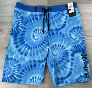 Hurley Herren blau Polyester Badehose 10" Schrittlänge Größe 20 Taille NEU - Bild 1 von 8