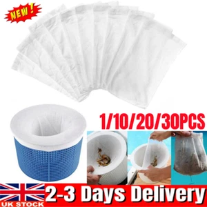 30 pk Swimming Pool Skimmer Socks, Mesh Basket Filter Nets, Skim Leaves & Debris - Picture 1 of 20