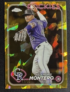 2024 Topps Chrome Sapphire Elehuris Montero Gold Refractor /50 #341 Rockies - Picture 1 of 2