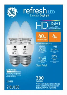 Decorative LED Light Bulb, Clear, Daylight, 4-Watts, 2-Pk. - Image 1 of 1