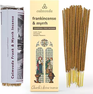 Kirche Weihrauch und Myrrhe Räucherstäbchen - 80 Stäbchen ohne Kohle, aus Upcyc - Bild 1 von 12