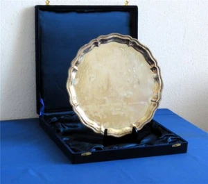 Staatsgeschenk Ägypten Tablett 925er Silber Handelskammer Kairo m. Meisterpunzen - Bild 1 von 11