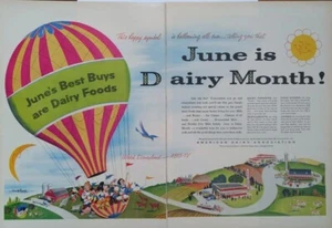 1955 vintage American dairy association print ad, featuring Disney characters - Picture 1 of 1