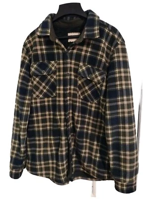 Boston Traders Men’s Fleece Lined Flannel Shirt Jacket Blue/Green/Tan Sz L - Image 1 of 4