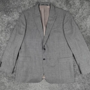 John Lewis Blazer 100% Wool Size 48R Mens Grey Check Single Breasted Smart Work - Picture 1 of 15