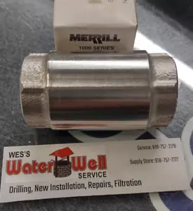 NEW Merrill 3/4" Stainless Steel Check Valve for Water Well Installation - Picture 1 of 1