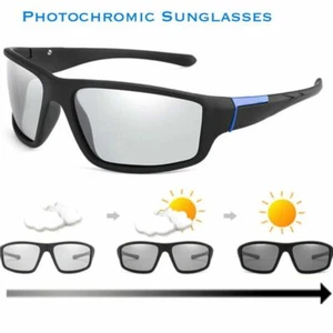 Photochromic Mens Sunglasses Sports Driving Polarized Fishing Cycling Glasses - Picture 1 of 12