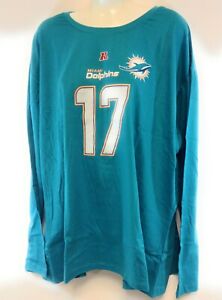 Womens NFL Majestic Miami Dolphins Ryan Tannehill #17 Aqua Long Sleeve T-Shirt