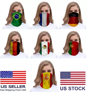 Country Flag Neck Gaiter Bandana Scarf Fishing Sun Head wear Face Cover Mask - Picture 1 of 18