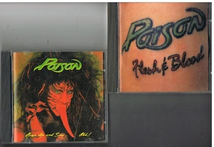 2 x CD - POISON - OPEN UP AND SAY.. AHH / FLESH & BLOOD - UK Press - Bild 1 von 4