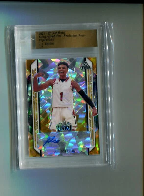 2021-22 Leaf Metal Autographs Gold Crystal Proof J.J. Starling Rookie Auto 1/1 - Image 1 of 2