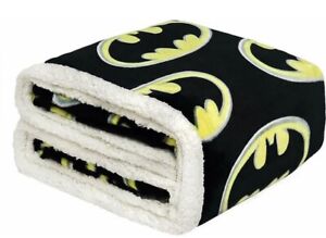 DC Comics Licensed Batman Emblem Dark Knight Thick Micro Sherpa Throw Blanket 