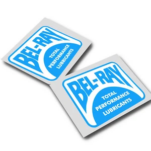 Bel Ray retro style sponsor stickers  motorcycle decals custom graphics x 2 - Picture 1 of 3