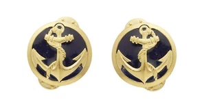 PAIRE D'INSIGNES DE COLLET TROUPES DE MARINE  TDM TENUE DE CEREMONIE ARMEE - Imagen 1 de 1