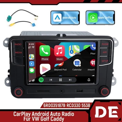 RCD330 5538 RCD340G 187B 6.5" MIB CarPlay Android Auto Radio USB AUX Für VW Golf - Bild 1 von 4