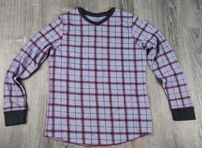 Camisa Top Climate Right CUDDL DUDS Púrpura a Cuadros Manga Larga Térmica Grande Foto 1 de 4