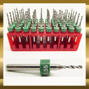 1.55mm .061" Drill Bits Solid Carbide FIFTY Pieces -1/8" Shank Premium Grade R/S - Picture 1 of 4