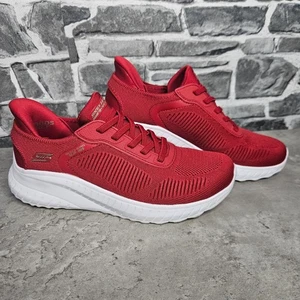 Skechers Damen Slip Ins Bobs Squad Sneaker 3 UK Rot Atemberaubender Zustand - Bild 1 von 17