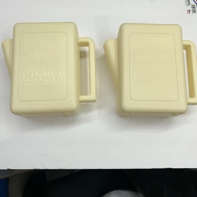 2 regadores, “cultivados localmente”, cor creme, quadrados e compactos, estrela brilhante - Imagem 1 de 4