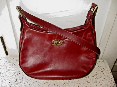 ВИНТАЖНЫЙ 1970-х ETIENNE AIGNER МОЛНИИ OXBLOOD КОЖИ НОЖКИ НАПЛЕЧНАЯ СУМКА -11 X 7 X 4 - Изображение 1 из 4