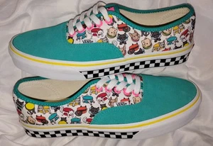VANS *CUSTOM* Macaroon Cats & Dogs Canvas Skate Shoes Size Men's 8 Womens 9.5 - Picture 1 of 8