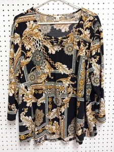 Cato Black Top w/Brown Paisley Design Top (XL) - Preowned - Picture 1 of 2