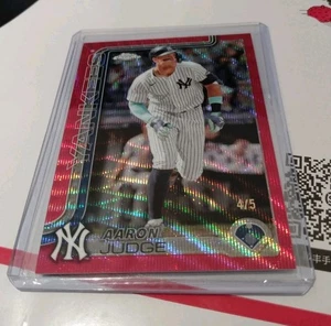 2025 Topps Chrome Aaron Judge Red Wave Refractor #/5 Yankees - Bild 1 von 6