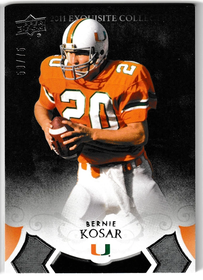 2011 Upper Deck Exquisite Collection 59/75 Bernie Kosar Miami Hurricanes #8 - Image 1 of 1