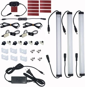 under Cabinet LED Light Bar Kits Plug in 3 Pcs 12 Inches Light Bars per Set Warm - Picture 1 of 12