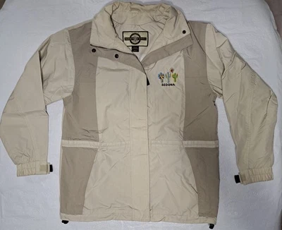 North End Jacket Women M Sedona Saguaro Sun Embroidered Beige Zip Snap - Image 1 of 4