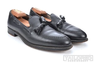 ALDEN Solid Black Leather Mens Taseel Loafer Dress Shoes - 9.5 AAA/A - Picture 1 of 10