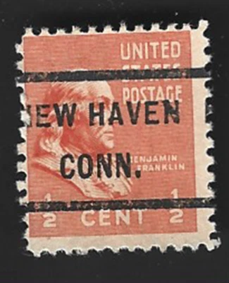 Scott# 803 1/2c Franklin precancel - NEW HAVEN CONN. - (C-1) - Image 1 of 2