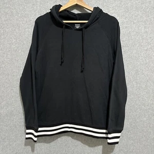 BONDS Hoodie Jumper Womens Size Small S Black Cotton Main Striped Polyester Trim - Picture 1 of 8