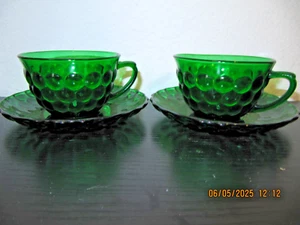2 tazze bolla verde foresta con ancoraggio vintage - Foto 1 di 2
