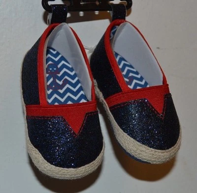 Туфли тапочки принцессы без шнуровки с морской тематикой синие гламурные детские ботильоны  - Изображение 1 из 4