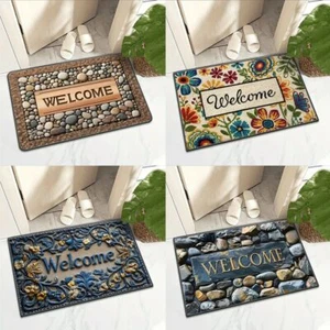 Non-Slip Semi-Circular Carpet Ethnic Style Welcome Mat Home Decorative - Picture 1 of 17