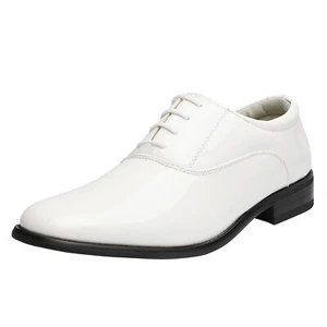 Men's Dress Shoes Patent Leather Tuxedo Classic Lace-up Formal Oxford Shoes Size - Picture 1 of 20