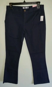 NEW Old Navy Girls 12 PLUS Bootcut Uniform Pants NAVY BLUE Adj Waist #21119 - Picture 1 of 3