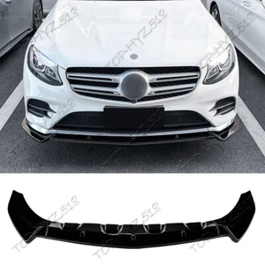 Black Front bumper front lip front shovel Spoiler For Benz GLC X253/C253 2016-19 - Picture 1 of 10