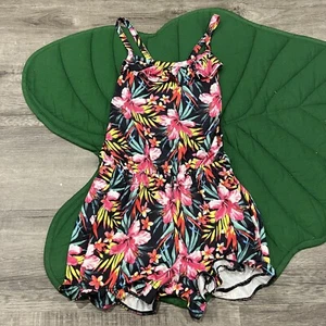 Hurley Girls Small 7/8 Floral Romper Athletic Swim Beachy - Picture 1 of 4