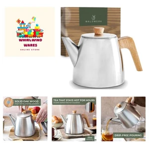 304 Stainless Steel Infuser Teapot with Drip-Free Spout - Heat Retaining Design - Picture 1 of 8