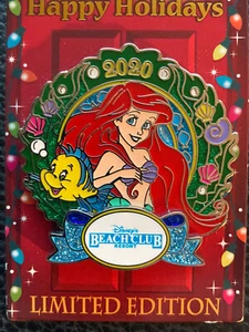 Ariel Disney's Beach Club Resort Happy Holidays 2020 LE2500 Disney Pin - Picture 1 of 3
