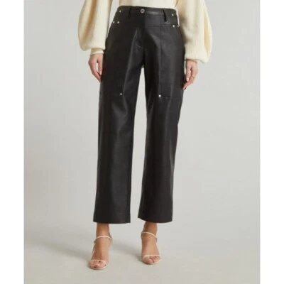 STELLA MCCARTNEY Black Kick Flare Faux-Leather Trousers Pants size 38/S - Image 1 of 4