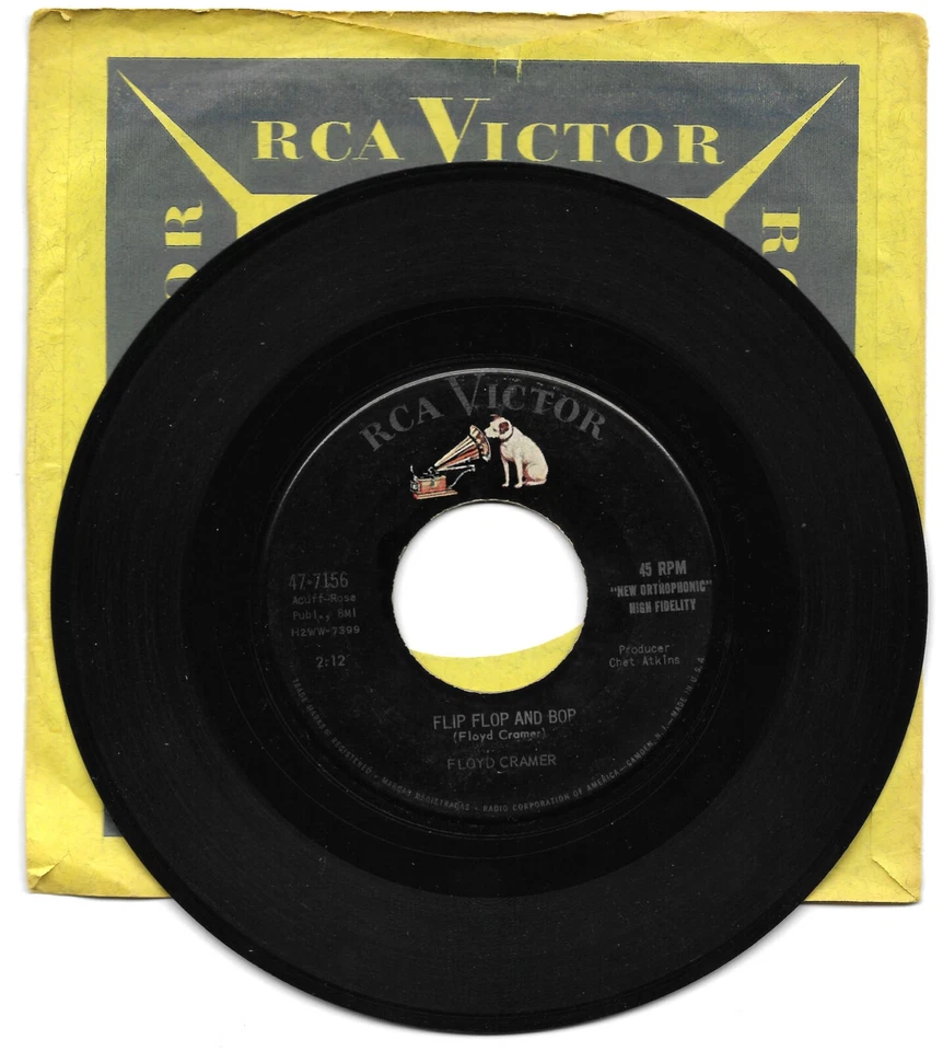 FLOYD CRAMER-RCA 7156 ROCKABILLY INSTRUMENTAL 45 RPM FLIP FLOP AND BOP VG++ - Image 1 of 1