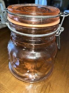 Vintage Crownford Giftware Rosa Glas Dose Katzen Italien 1983 Klappdeckel - Bild 1 von 7