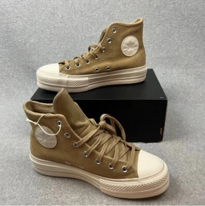 Converse Chuck Taylor All Star Lift Platform Suede Leather Womens High Top 8.5 - Picture 1 of 10