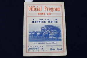 1948 17. AUGUST MID-WEST HARNESS RACES PROGRAM - FAIR PARK - WISCONSIN - K 899 - Bild 1 von 10